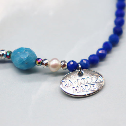 【Starry Sky Fragment】ラピスラズリ×アパタイト×パール ブレスレット