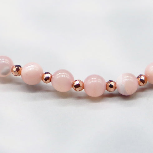 【Lovely Zoo】水紋天珠×マザーオブパール ブレスレット