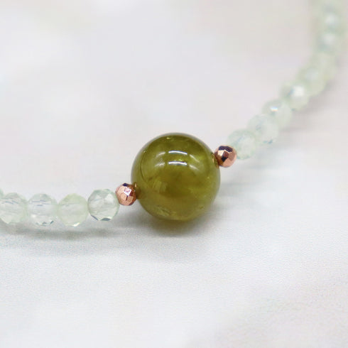 【ONLINE SHOP限定】【CLEAN UP】白蛇天珠×プレナイト×クリソプレーズ×グリーンガーネット ブレスレット