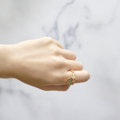 【如蜜糖般甜蜜】黄水晶 x 日光石 x 月光石戒指