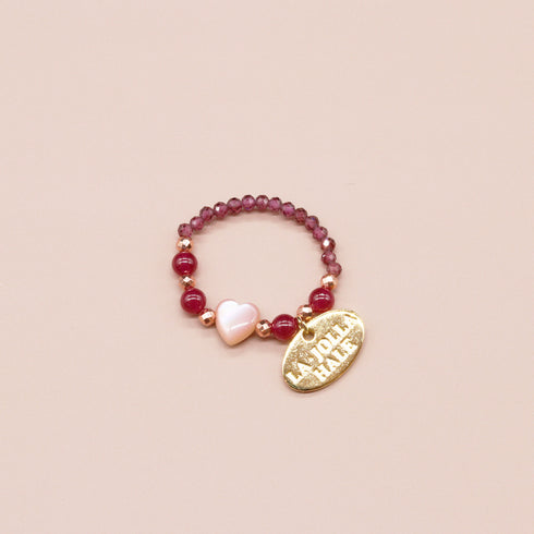 【Flames of Crimson】ピンクシェル×人工ルビー×ガーネット