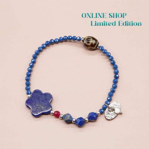 【线上商店独家】【星空碎片】侯彬天珠 x 青金石 x 人造红宝石 x 锆石手链