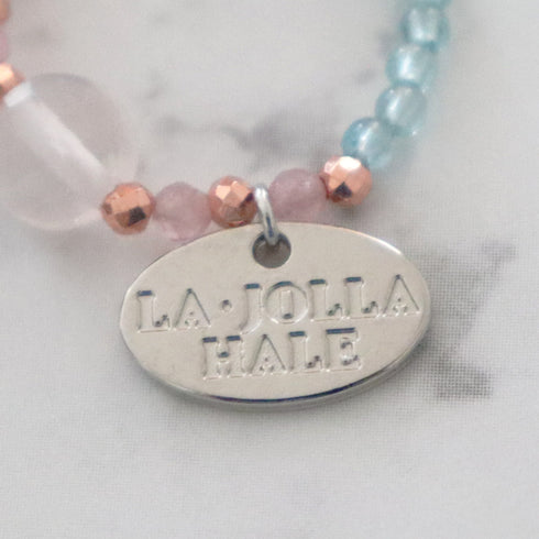 【盛开的粉色玫瑰】玫瑰石英 x 粉色碧玺 x 磷灰石戒指