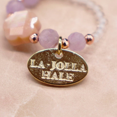 【闪耀如星尘】水晶 x 粉色贝壳 x 薰衣草紫水晶戒指