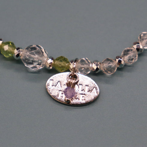 【Green Light Sunshine】水紋天珠×ペリドット×水晶 ブレスレット