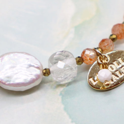 【ONLINE SHOP限定】【Longing for Jaipur】虎牙天珠×オレンジヘマタイト×レッドアンバー ブレスレット