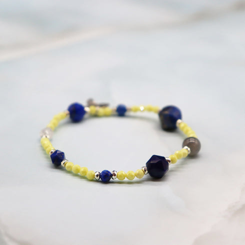 【Starry Sky Fragment】ラピスラズリ×ジルコニア×ラブラドライト ブレスレット