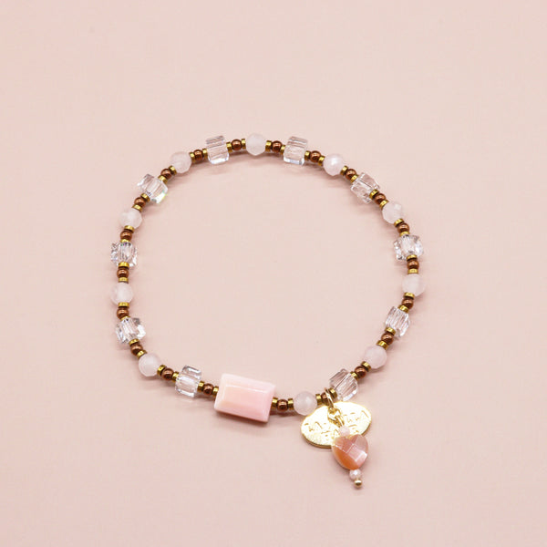 【粉色!粉色!粉色!】女王海螺壳 x 水晶 x 玫瑰石英手链