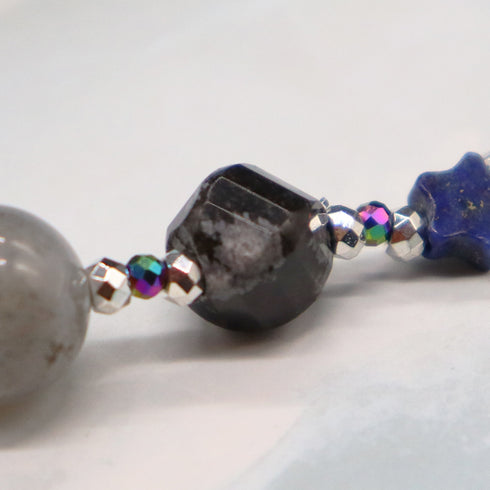 【Starry Sky Fragment】ラピスラズリ×アクアマリン×ラブラドライト ブレスレット