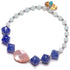 Pink shell, sodalite, and amazonite bracelet
