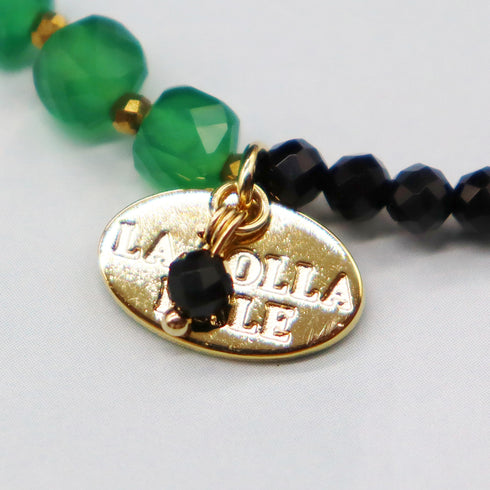 【绿光阳光】橄榄石 x 绿玛瑙 x 缟玛瑙手链