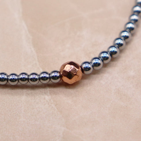 【Open the Jewelry Box!】オレンジガーネット×クィーンコンクシェル×ピンクシェル×シルバーヘマタイト ブレスレット