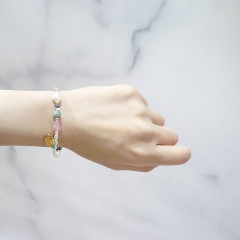 【ONLINE SHOP限定】【CLEAN UP】天地天珠×パール×ラブラドライト×ジェード ブレスレット