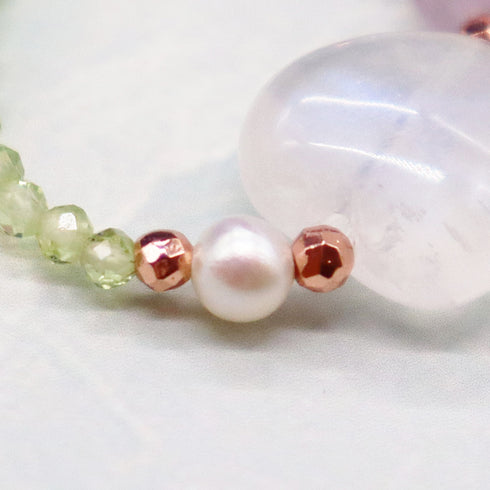 【绿光阳光】橄榄石 x 月光石 x 珍珠戒指