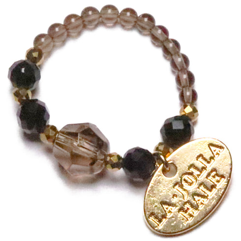 【・MA・YO・KE・】スモーキークォーツ×オニキス リング