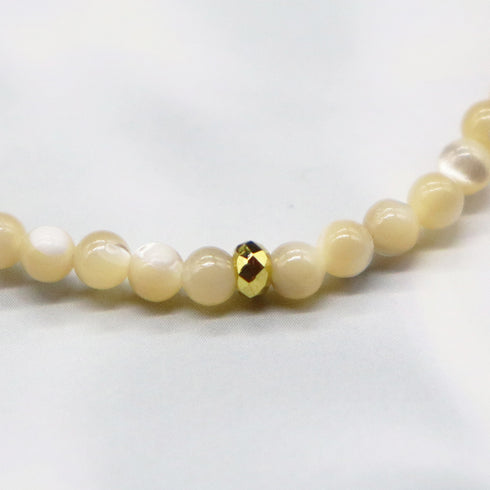 【美人鱼泪珠】水波纹天珠 x 珍珠 x 黄水晶 x 花园紫水晶手链