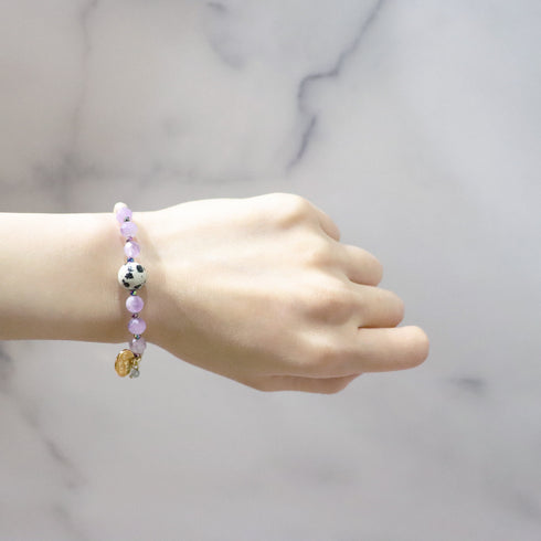 【Moon Lady Amethyst】ラベンダーアメシスト×ダルメシアンジャスパー×リバーストーン ブレスレット