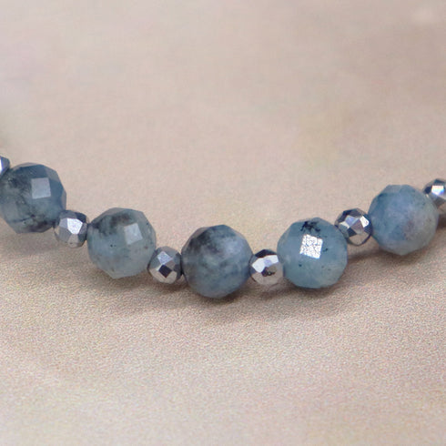 【ONLINE SHOP限定】【CLEAN UP】虎牙天珠×アイスアマゾナイト×アクアマリン×スギライト×アコヤパール ブレスレット