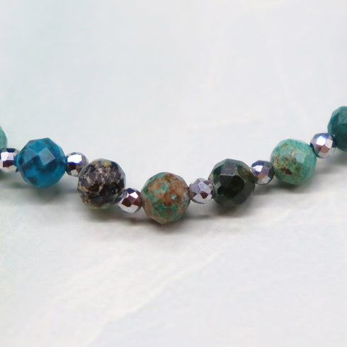 【Longing for Jaipur】三眼天珠×グリーンアベンチュリン×クリソコラ ブレスレット