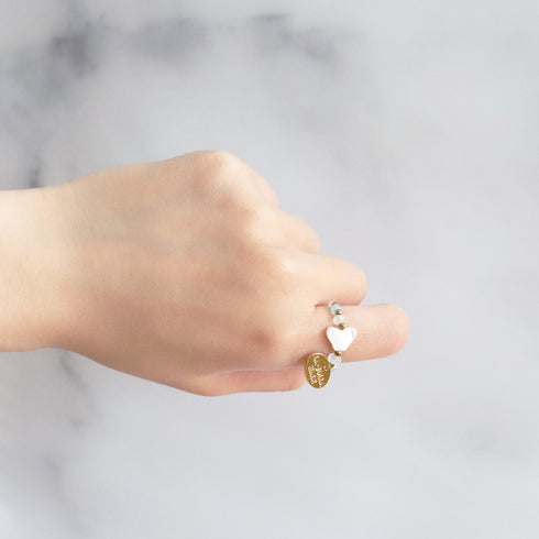 【Deep Sea Party】マザーオブパール×アクアマリン×アマゾナイトシリカ×水晶 リング