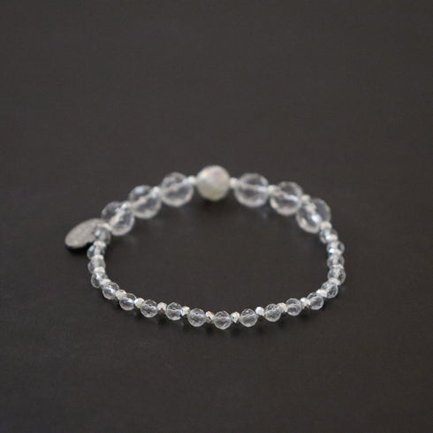 【Shining Like Stardust】亀甲天珠×水晶 ブレスレット