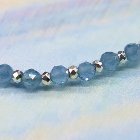 【ONLINE SHOP限定】【CLEAN UP】天地天珠×アクアマリン×アコヤパール×クリソコラ ブレスレット