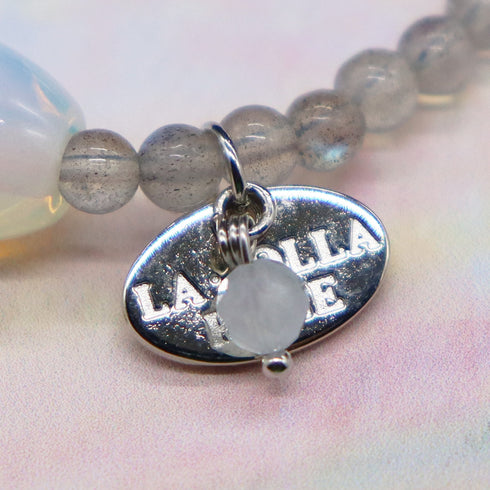 【ONLINE SHOP限定】【CLEAN UP】天地天珠×ホワイトシェル×ピンクサファイヤ ブレスレット