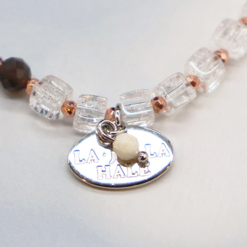 【Lovely Zoo】ピンクシェル×クラック水晶×ローズクォーツ ブレスレット