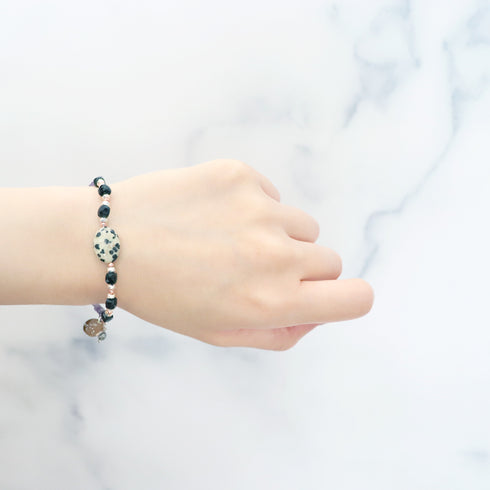 【Moon Lady Amethyst】アメシスト×ダルメシアンジャスパー×オニキス ブレスレット