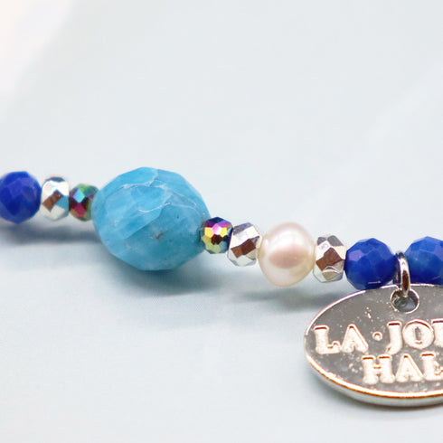 【Starry Sky Fragment】ラピスラズリ×アパタイト×パール ブレスレット