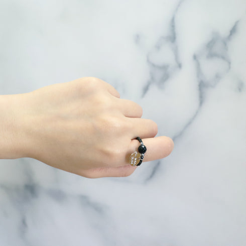 【・MA・YO・KE・】オニキス×ブラックスピネル リング