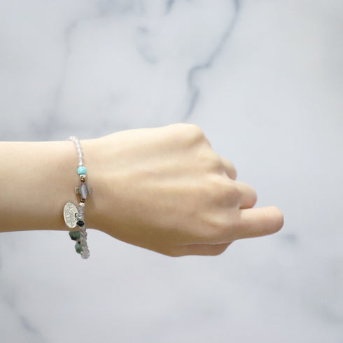 【Be Loved Turquoise】ターコイズ×ラピスラズリ×アフリカンターコイズ×ラブラドライト ブレスレット