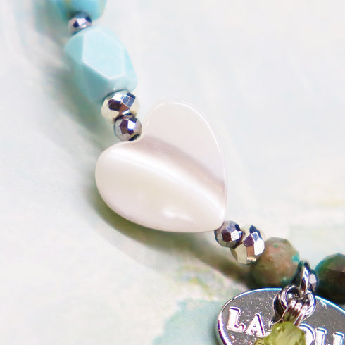 【Longing for Jaipur】三眼天珠×グリーンアベンチュリン×クリソコラ ブレスレット