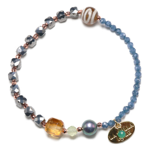 【ONLINE SHOP限定】【CLEAN UP】天地天珠×テラヘルツ鉱石×シトリン×アコヤパール ブレスレット