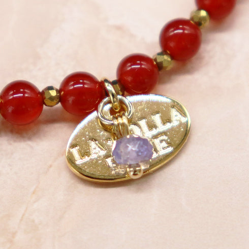 【Flames of Crimson】人工ルビー×カーネリアン×シトリン×カオリン ブレスレット