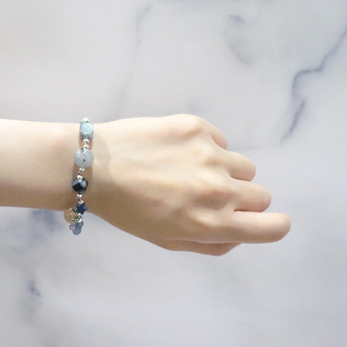 【Starry Sky Fragment】ラピスラズリ×アクアマリン×ラブラドライト ブレスレット