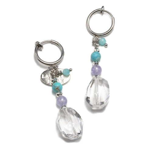 【Be Loved Turquoise】ターコイズ×水晶×タンザナイト イヤリング