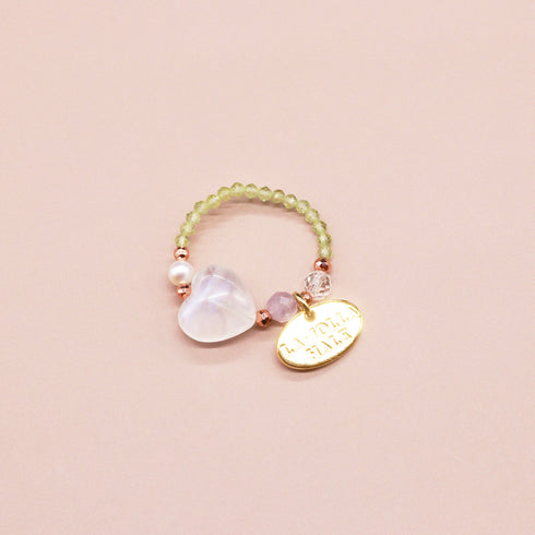 【绿光阳光】橄榄石 x 月光石 x 珍珠戒指