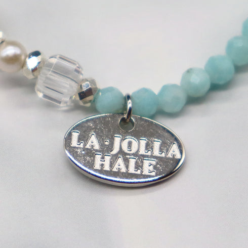 【Mermaid Teardrops】亀甲天珠×パール×水晶×アマゾナイト ブレスレット