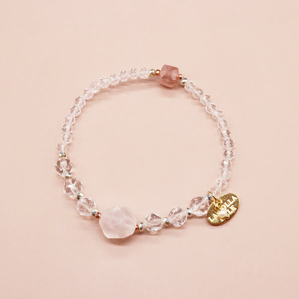【对斋浦尔的渴望】红砂金 x 水晶 x 粉晶手链