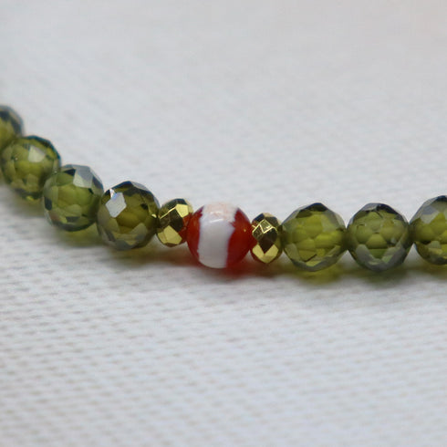 【Otsukimi Bracelet】ブラックシェル×シトリン×ジルコニア ブレスレット