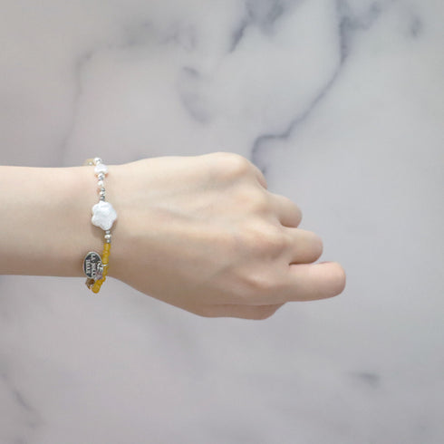 【Mermaid Teardrops】パール×シトリン×クォーツァイト ブレスレット