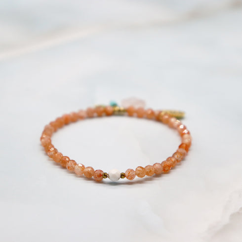 【Green Light Sunshine】ペリドット×サンストーン×ローズクォーツ ブレスレット