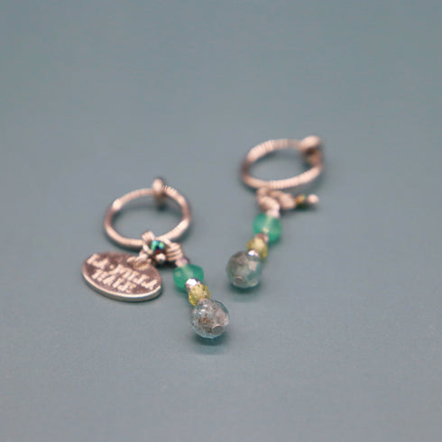 【绿光阳光】橄榄石 x 磷灰石 x 绿玛瑙耳环