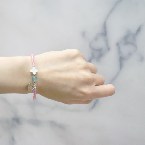 【・EN・GI・RI・】亀甲天珠×プレナイト×トパーズ×タンザナイト×シェル ブレスレット