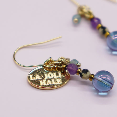 【Moon Lady Amethyst】アメシスト×ダルメシアンジャスパー×コスモオーラ ピアス