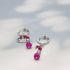 【粉色!粉色!粉色!】合成红宝石、拉长石和石英岩耳环