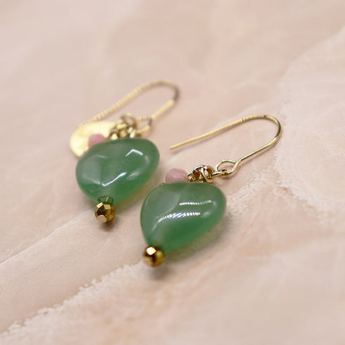 【渴望斋浦尔】绿色东陵玉耳环