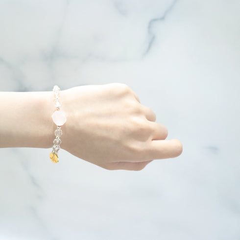 【Longing for Jaipur】レッドアベンチュリン×水晶×ローズクォーツ ブレスレット