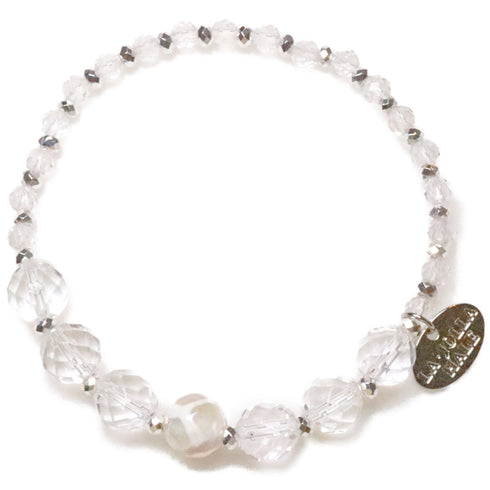 【Shining Like Stardust】亀甲天珠×水晶 ブレスレット